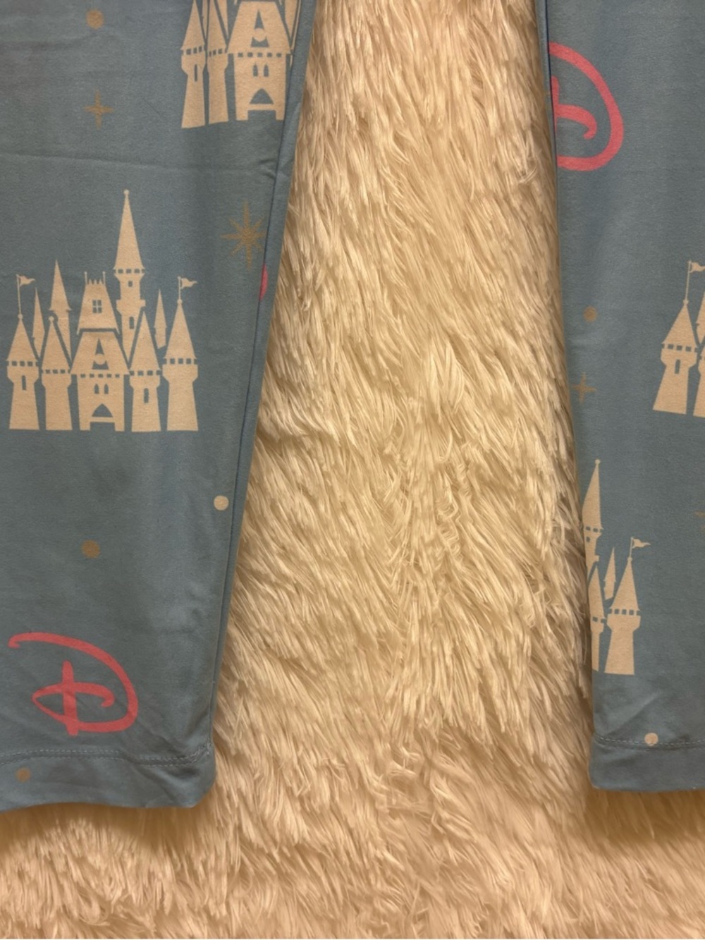 Walt Disney World Light Blue Castle & Pink Accent Leggings | Soft | Size Medium🩵 - Picture 8 of 17